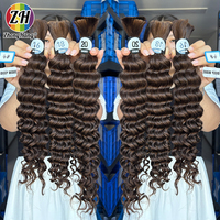 Cheveux humains en vrac ZH de haute qualité 100 % naturels, ondulés profonds, sans trame, extensions de cheveux en vrac pour tressage