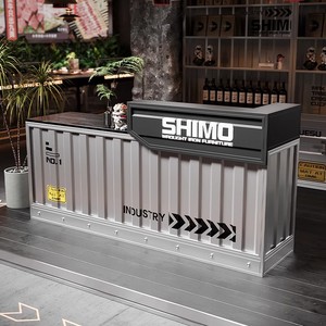 Mostrador de barra de arte del hierro de estilo industrial personalizable para restaurantes, salas de billar, tiendas de té, cajero, esquina, recepción - Product Image 4