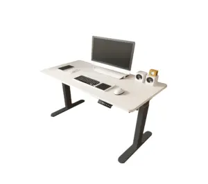 受欢迎的出口项目可调节符合人体工程学的办公桌，适用于任何带有黑色腿和白色顶板的办公室
