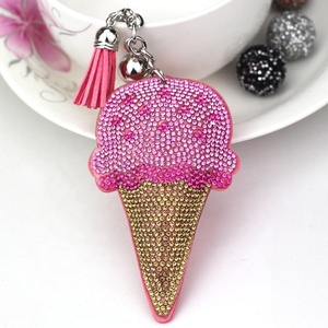 New Korean Vintage Style Quartz Crystal Light Keychain Velvet Inlaid Diamond Cartoon Pendant Gem Portable <b>Bag</b> <b>Charm</b> - Product Image 2