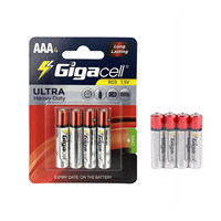 Pile au carbone-zinc R03P UM4 ultra résistante pour télécommande de télévision, maison, bureau ou voyage