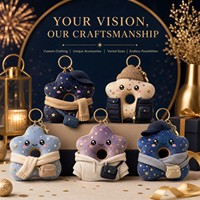 Porte-clés Mascotte Peluche Donut Étoilé Personnalisé, Vente en Gros, Cadeau Promotionnel Nouvel An, Logo CPC, Cadeau de Fêtes Saisonnier, Jouet Doux ODM