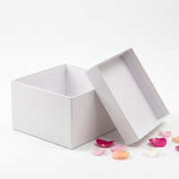 Boîte cadeau rigide blanche pour fleurs, boîte carrée unie, logo personnalisé pour fleuriste, emballage pour bouquet de fleurs