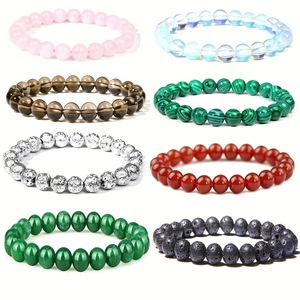 Wholesale Handmade 8mm Natural Round Stone <b>Bracelet</b> Adjustable Healing Crystal Gemstone <b>Bracelet</b> Daily Wear Gift - Product Image 2