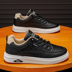 Chaussures de sport décontractées tendance en cuir PU de haute qualité, respirantes, pour hommes, pour la course en plein air, le skateboard, printemps, hiver, imperméables - Product Image 3