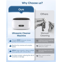 Nettoyeur de prothèses dentaires multifonctionnel professionnel à 5 modes, nettoyeur ultrasonique pour appareils dentaires avec minuterie numérique