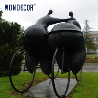 Escultura Abstracta de Diseño Nuevo, Escultura de Bronce de una Persona Montando en Bicicleta