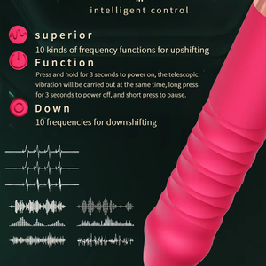 Jouets sexuels vibrateurs gode de poussée-avec 10 modes de poussée et 10 modes de vibration pour godes anaux point G jouet sexuel pour couple de femmes - Product Image 2