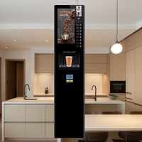 Distributeur automatique de café instantané commercial, 8 boissons chaudes, paiement par pièces, distributeur de gobelets automatique pour les commerces