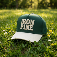 Gorra de Béisbol Personalizada OEM con Logotipo Bordado en 3D, Gorra Trucker de 5 Paneles de Sarga de Algodón de Dos Tonos con Visera Curva y Cierre a Presión