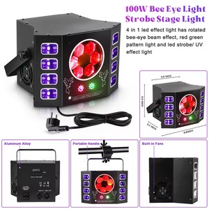 100W UV Bee Eye DJ ไฟเวทีพร้อมรีโมทคอนโทรล DMX512เปิดใช้งานไฟคลั่งสำหรับดิสโก้ปาร์ตี้ - Product Image 3