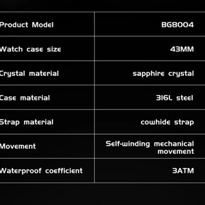 BG8004 New Men <b>Mechanical</b> <b>Watch</b> Automatic Movement Rotating Dial Arabic Numerals Roulette <b>Watch</b> Diamond Luminous Hands - Product Image 6