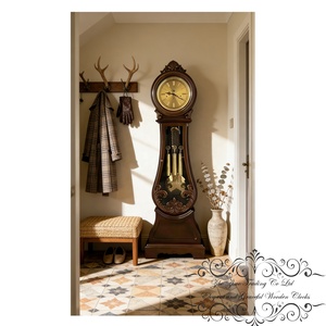Orologio <span class=keywords><strong>a</strong></span> <span class=keywords><strong>Pendolo</strong></span> Meccanico da Collezione Antico, in Legno Massello, con Fasi Lunari, Chiusura Notturna e Movimento <span class=keywords><strong>Hermle</strong></span> - Product Image 2