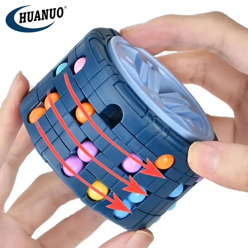 Child Adults Stress Relief Fingertip Toys Education Rotating Magic Bean Puzzle Cube Spinner Finger Toys