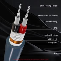 YYAUDIO/ Yangyang Câble audio en cuivre plaqué argent pur, câble de haut-parleur blindé haute densité, ligne de connexion de haut-parleur, câble en vrac