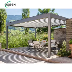 mini gazebos metal roof automatic pergola aluminium outdoor garden garage car electric 6x6 with sliding roof