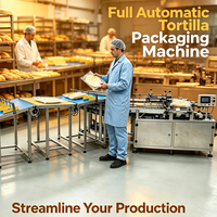 Machine d'emballage entièrement automatique pour sachets à fermeture éclair de tortillas, pour 10 à 20 pièces de pain plat de maïs, pain arabe, pain pita