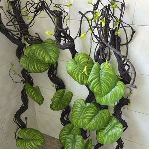 Lin Hongbin Artificial Vine Plant 1.75M Simulated Pothos <b>Leaves</b> Flexible <b>Wall</b> <b>Decoration</b> DIY Landscaping - Product Image 1