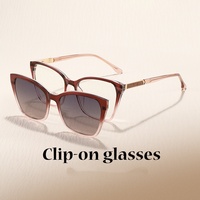 QSKY 72005 Lunettes à clip magnétique de haute qualité avec logo personnalisé, monture TR90 2 en 1, verres polarisés UV400