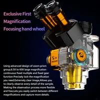 Microscope stéréoscopique trinoculaire MECHANIC ROBOTICS Z4 6.5-60X pour la réparation de téléphones, la détection de composants de cartes mères et de circuits imprimés, et la soudure
