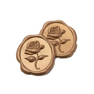 Customized Self Adhesive Wax Seal Stickers with Gold Custom Logo PVC Material Waterproof for Candle Use and Envelopes - Product Image 4