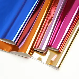 Miroir en cuir réfléchissant doré PU métallique faux cuir pour sacs et accessoires