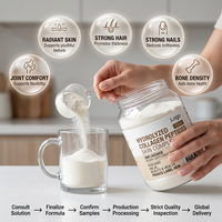 Poudre de Collagène Hydrolysé Sans OGM Halal, Sans Arôme, en Vrac, pour Boissons Beauté et Santé, Marque Privée OEM, Délai de Livraison Rapide, pour Adolescents