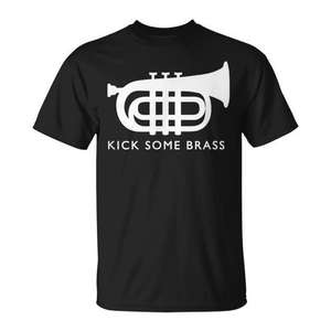 Camiseta Kick Some Brass French Horn, ropa para geeks y nerds de la banda de música - Product Image 1