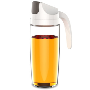 Bouteille d'huile de cuisine avec poignée et couvercle automatique à clapet, grande capacité 630 ml, pour sauce soja, vinaigre, huile, design simple - Product Image 1