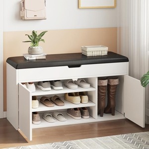 Banc à chaussures d'entrée de maison minimaliste moderne, tabouret de rangement multifonctionnel pour la maison - Product Image 5