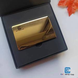 Carte RFID en métal miroir doré UHF/<span class=keywords><strong>HF</strong></span>/LF disponible - Product Image 4