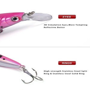 SNEDA Leurre Artificiel Minnow Crankbait 9,5 cm 13 g <span class=keywords><strong>pour</strong></span> <span class=keywords><strong>la</strong></span> pêche au bar, aux poissons de surface et aux poissons-chauffeuses comme <span class=keywords><strong>la</strong></span> perche, leurre nageur réaliste - Product Image 2