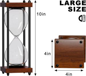 นาฬิกาทรายงานแต่งงานสมัยใหม่ ขนาด 10 นิ้ว กรอบไม้สีดำขนาดใหญ่ แบบเติมทรายได้ พร้อมเครื่องมือประแจ - Product Image 2
