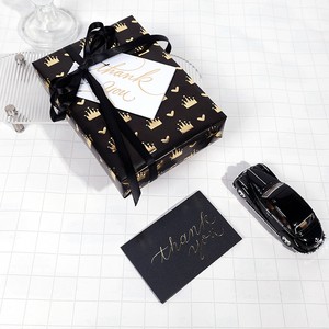 High Quality <b>Birthday</b> Black Gold Coated <b>Paper</b> Series Roll Bulk Wholesale Luxury Gift Packaging - Product Image 1