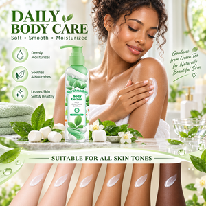 Loción Corporal de Té Verde con Vitamina E y Centella Asiática para el Cuidado de la Piel, Tratamiento para el Acné, Marca Privada, para Mujeres de Piel Oscura - Product Image 4