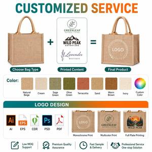 Sac fourre-tout en jute personnalisé de la marque SH, imprimé avec un motif floral, bandoulière moyenne, réutilisable pour les courses, les cadeaux et l'extérieur - Product Image 6