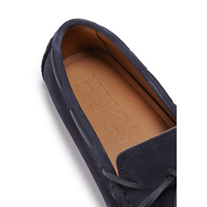 Mocasines con cordones, gamuza azul marino - Product Image 4