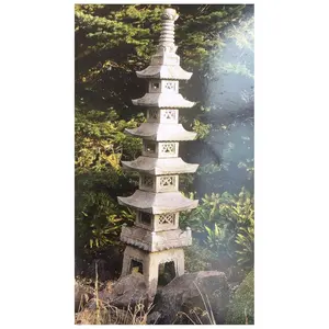 Japanische Art Garten im Freien natürliche Granit Laterne Stein geschnitzte Pagode Laterne für Garten Park