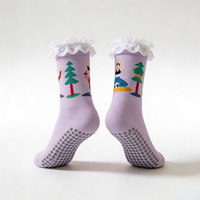Chaussettes de sport antidérapantes pour Pilates Reformer, chaussettes mi-mollet pour enfants, échantillon gratuit, pour studio de yoga, en tissu respirant, antibactériennes, anti-humidité