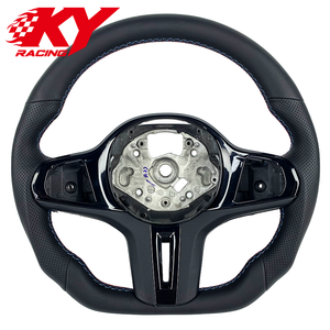 Customized black leather sports racing style steering <b>wheel</b> for BMW G20 G30 G01 G05 G06 G11 G12 G22 G28 G31 G80 G82 M2 M4 X3 X5 - Product Image 1