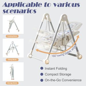 Chaise haute pour bébé réglable en hauteur, chaise multifonctionnelle pour enfants pour l'alimentation - Product Image 4