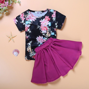 フラワーガールズドレス 夏 キッズ 女の子服セット 半袖 コットン 子供服 2ピースセット 女の子服セット 卸売 - Product Image 4