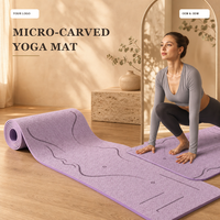 Tapis de yoga en caoutchouc naturel PU noir ovale grand format, antidérapant, absorbant la transpiration, imprimé animal, personnalisable avec logo, vente en gros, fabriqué en Chine
