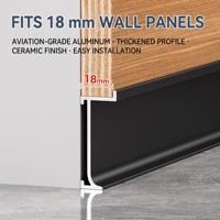 Plinthe en alliage d'aluminium ultra-étroite de 18 mm, finition anodisée écologique pour usage extérieur en hôpital et salle de sport - Design moderne
