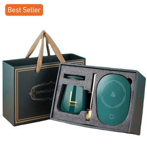 Set Tazza Riscaldante Smart in Ceramica da 400ml Scaldatazza a Temperatura Costante 55 Gradi Design Minimalista per Casa Soggiorno Camera da Letto Confezione Regalo - Product Image 1