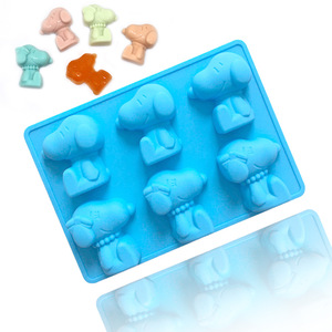 <span class=keywords><strong>3D</strong></span> Eco-vriendelijke herbruikbare siliconen dierenmal voor eenvoudig taart bakken Snoopy-vorm voor kinderfeestjes - Product Image 1
