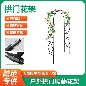Arche de jardin en fer pour plantes grimpantes, support de plante d'extérieur durable, structure creuse - Product Image 2