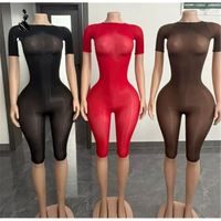 Yanzhui 2026 Vente en gros Combinaison une pièce taille unique en résille, tenue de club sexy pour femmes
