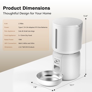 4L Waterproof <b>Smart</b> Pet Feeder <b>WiFi</b> <b>Camera</b> Dual Power Timed Programmable OEM ODM Automatic Cat Dog Food Dispenser - Product Image 5