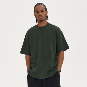 T-shirt da uomo con Logo personalizzato 280Gsm in cotone 100% estivo Unisex da donna in bianco a maniche corte - Product Image 2